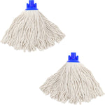 EaseYourDay cotton string screw on mop replacement head front view showing blue socket