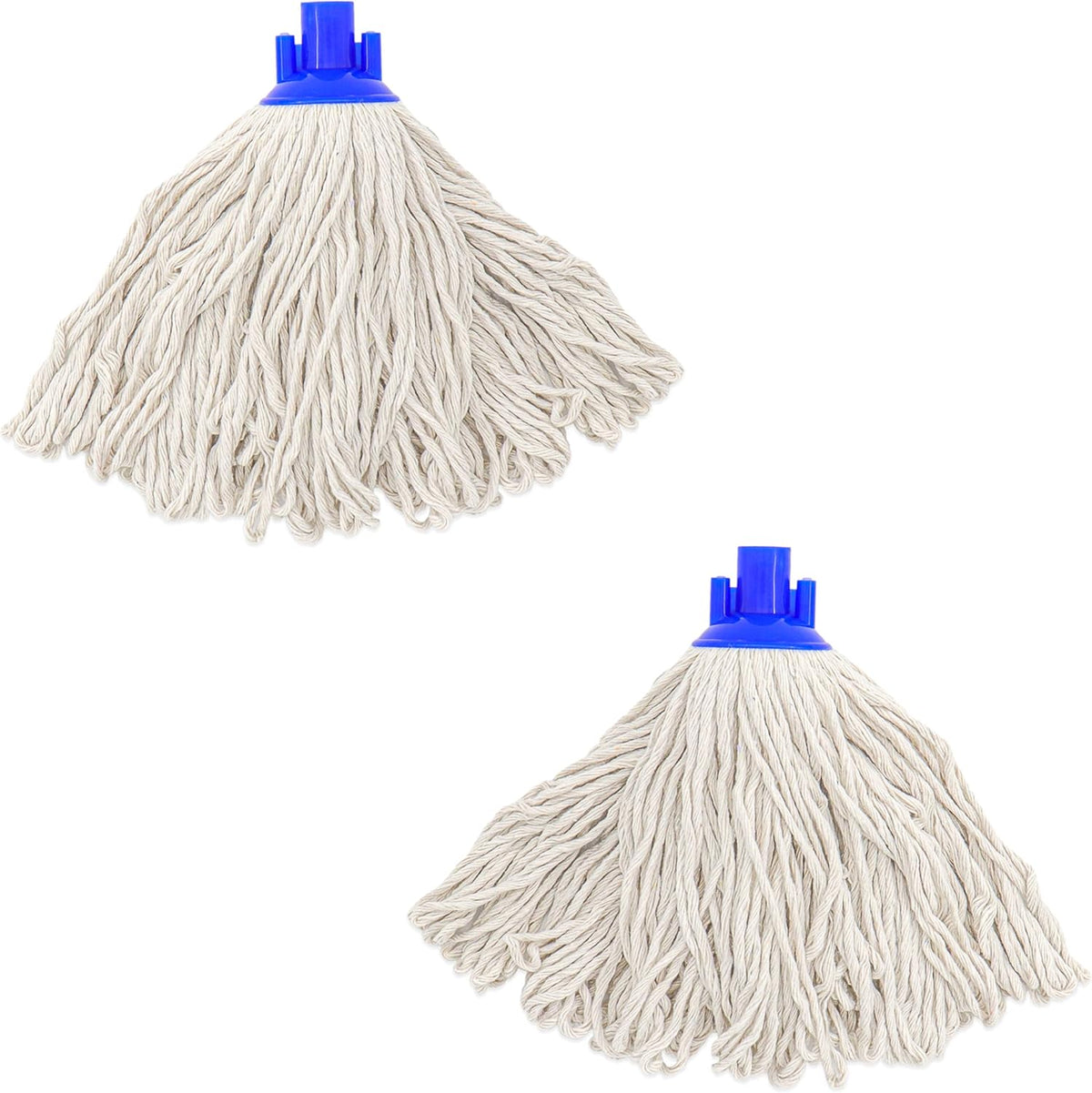 EaseYourDay cotton string screw on mop replacement head front view showing blue socket