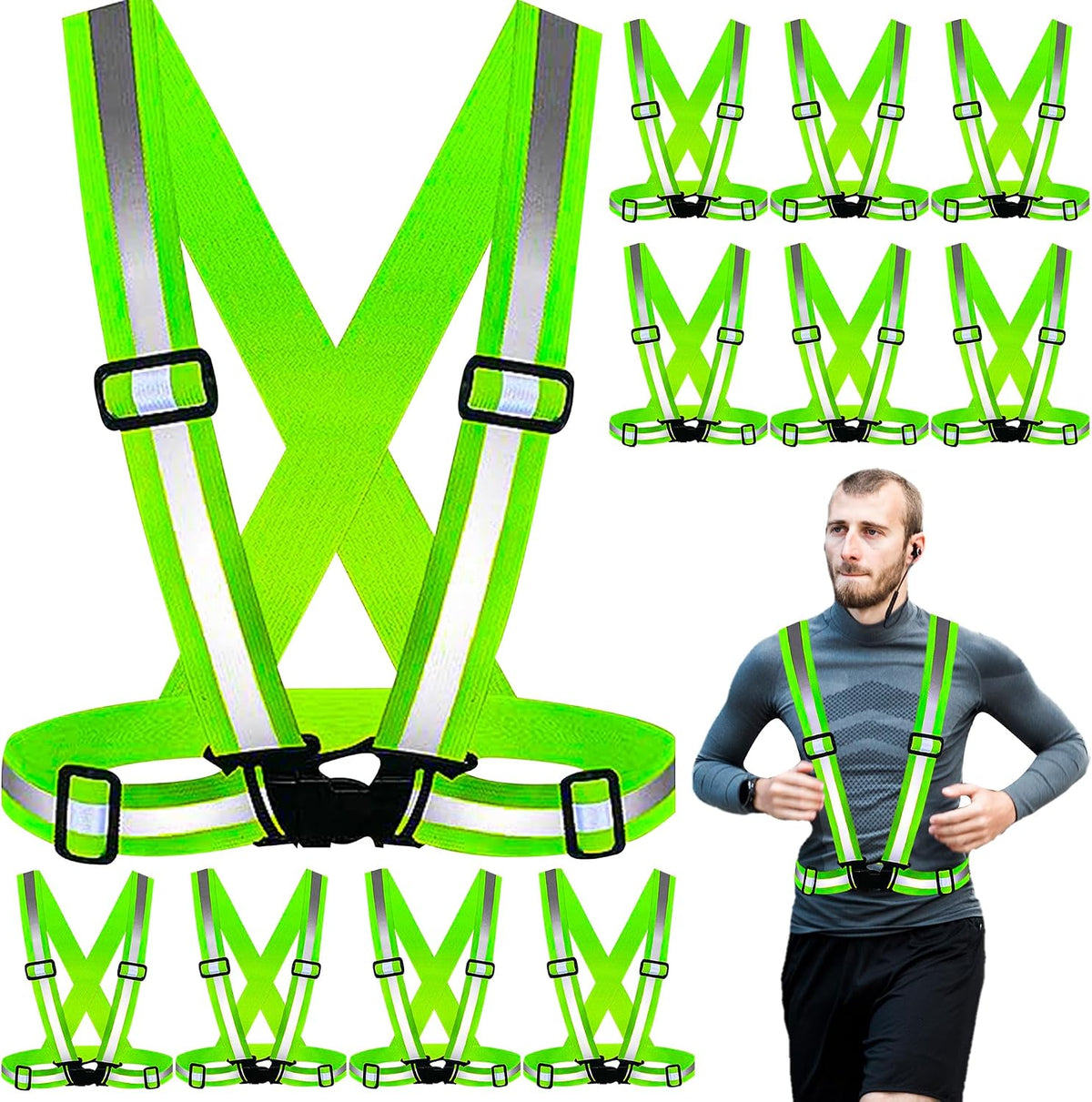20 Pack, Yellow Reflective High Visibility Safety Vest, Hi Vis Silver Strip, Men Women, Work, Cycling, Runner, Construction (Mesh, 20)... - Image 12