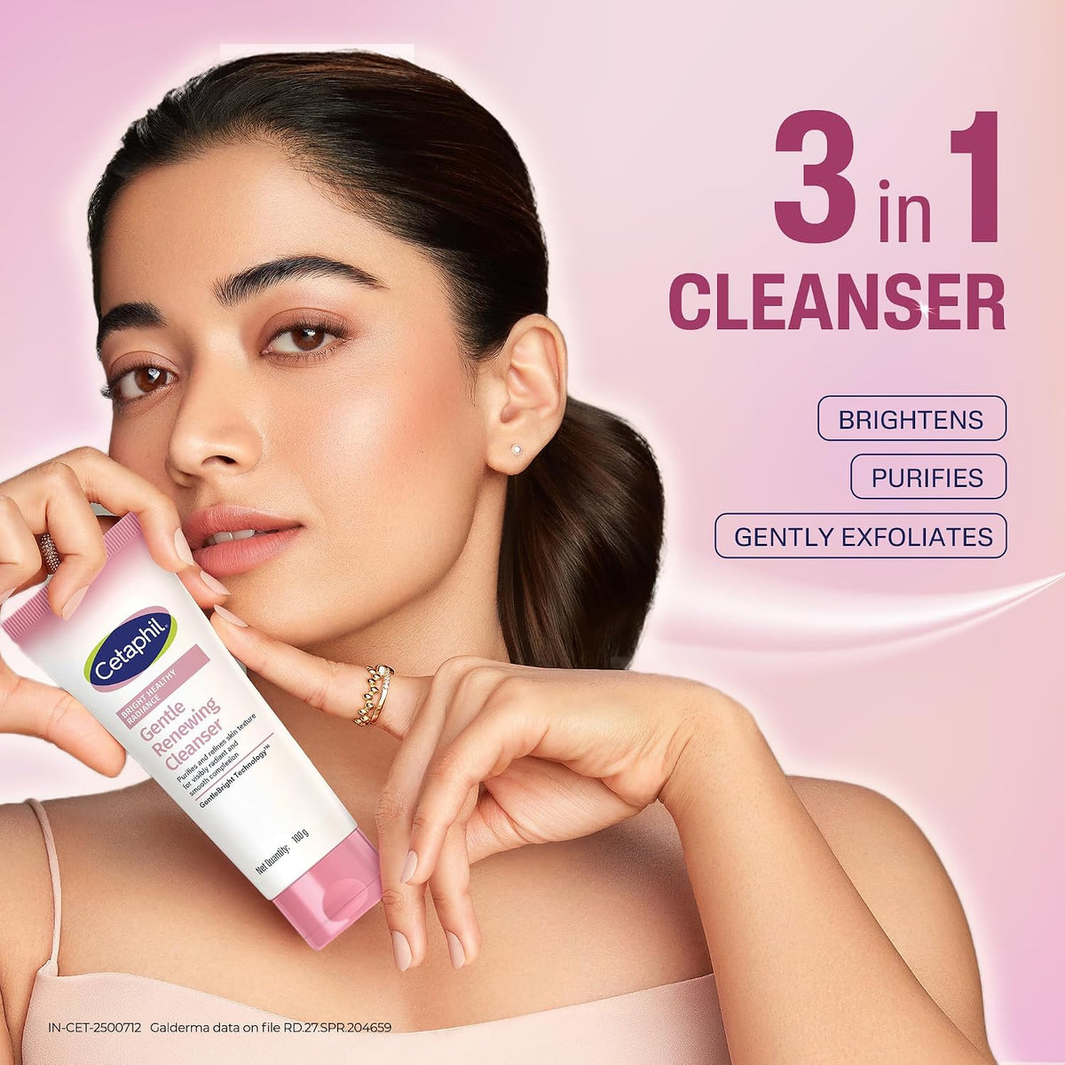 Cetaphil facial cleanser texture showing vitamin E jojoba beads