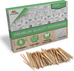 Mobi Lock Bamboo Toothpicks 1000 pieces front view for dental hygiene.