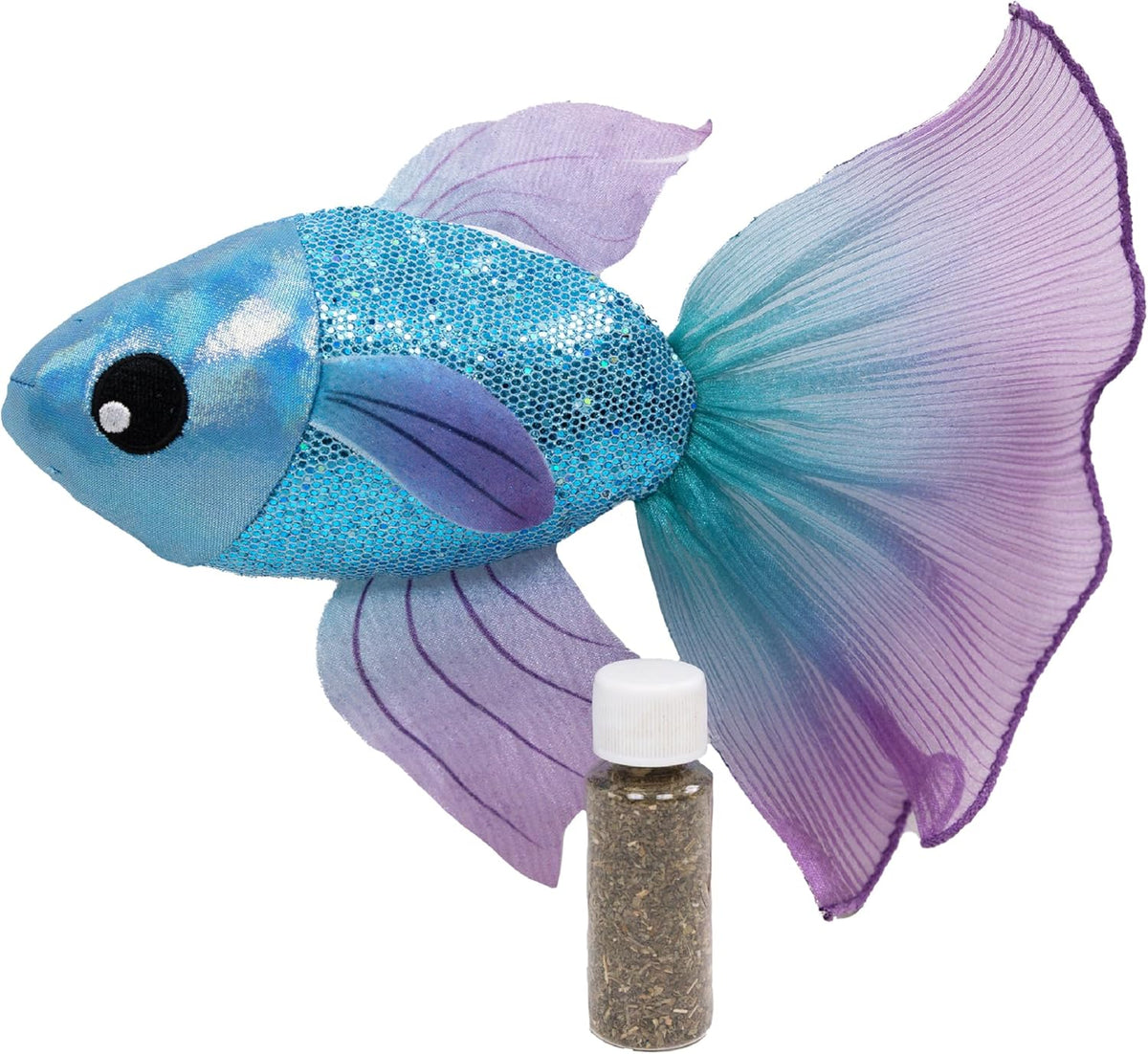 Catstages Beta Bliss Cat Toy front view showing plush fish shape