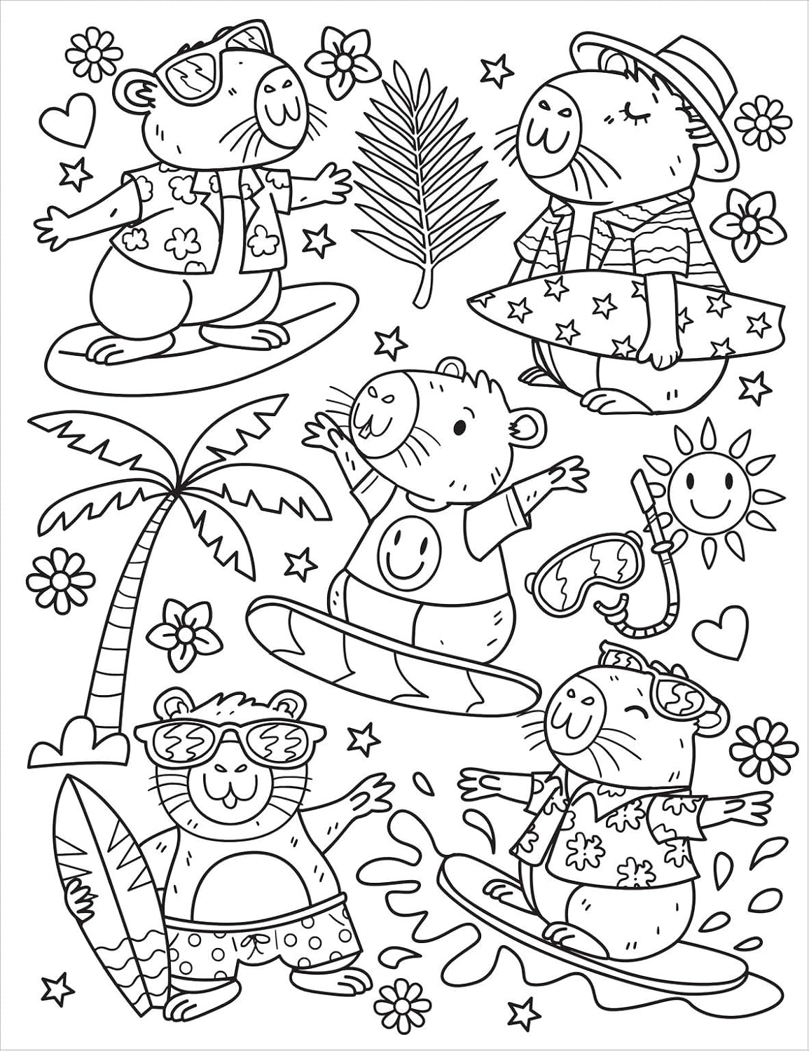 Scholastic Capybara Cuties Colouring Book back cover details
