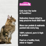 Nutritional information and single ingredient label of salmon cat treats