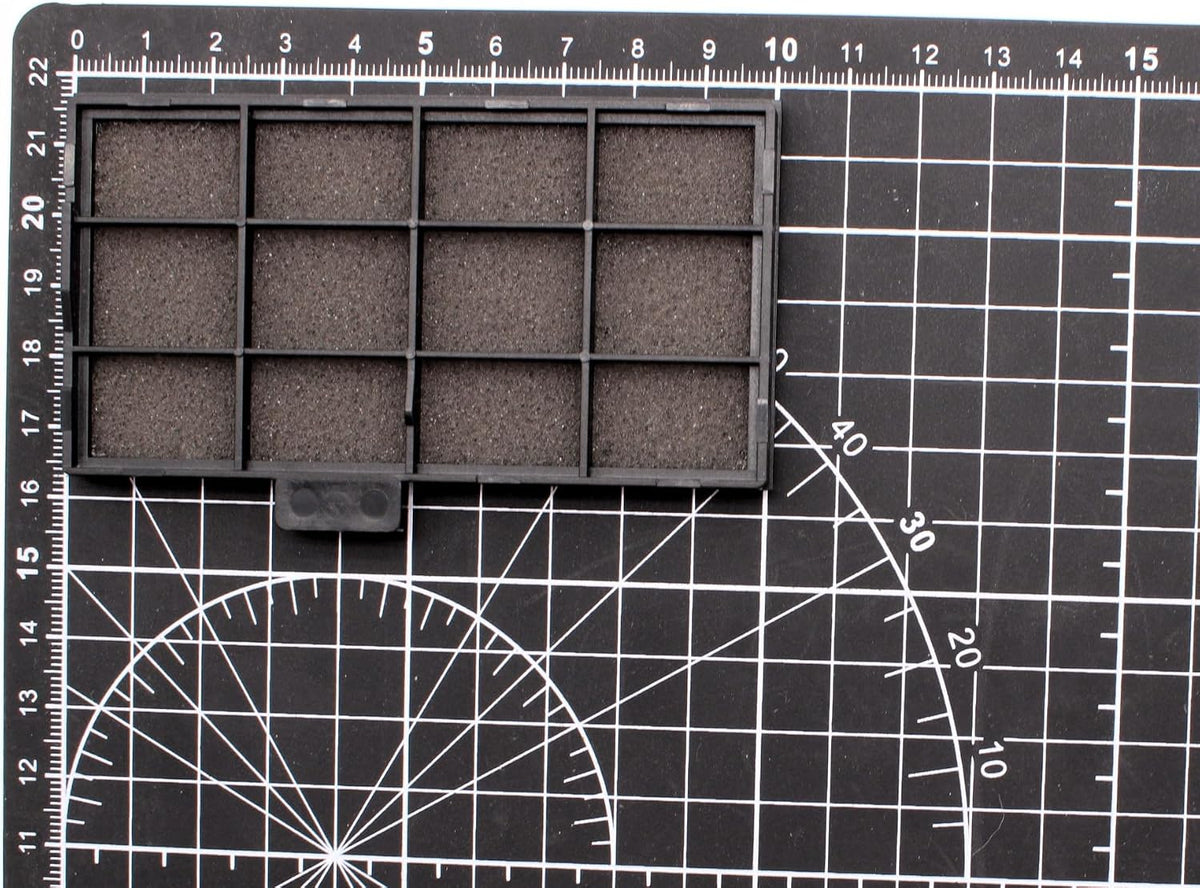 Side profile of projector air filter