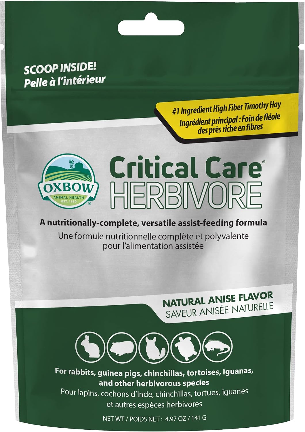Oxbow Critical Care Herbivore, Emergency Guinea Pig Food, Rabbit Food for Recovery, Natural Apple Banana Flavor, Critical Care for Guinea Pig Emergency Kit, Made in USA, 141 Grams - Image 8