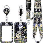 Cool Black ID Badge Holder Lanyard & Retractable Badge Holder Reel Cute Key Lanyard for Women Men Girls Teens Kids for ID Badges Keys(Goth Moon Sun) - Image 10