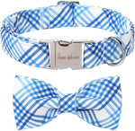 Cotton Dog Collar with Bow Puppy Collar with Black Red Plaid for Small Medium Large Boys Girls Dogs - Image 15