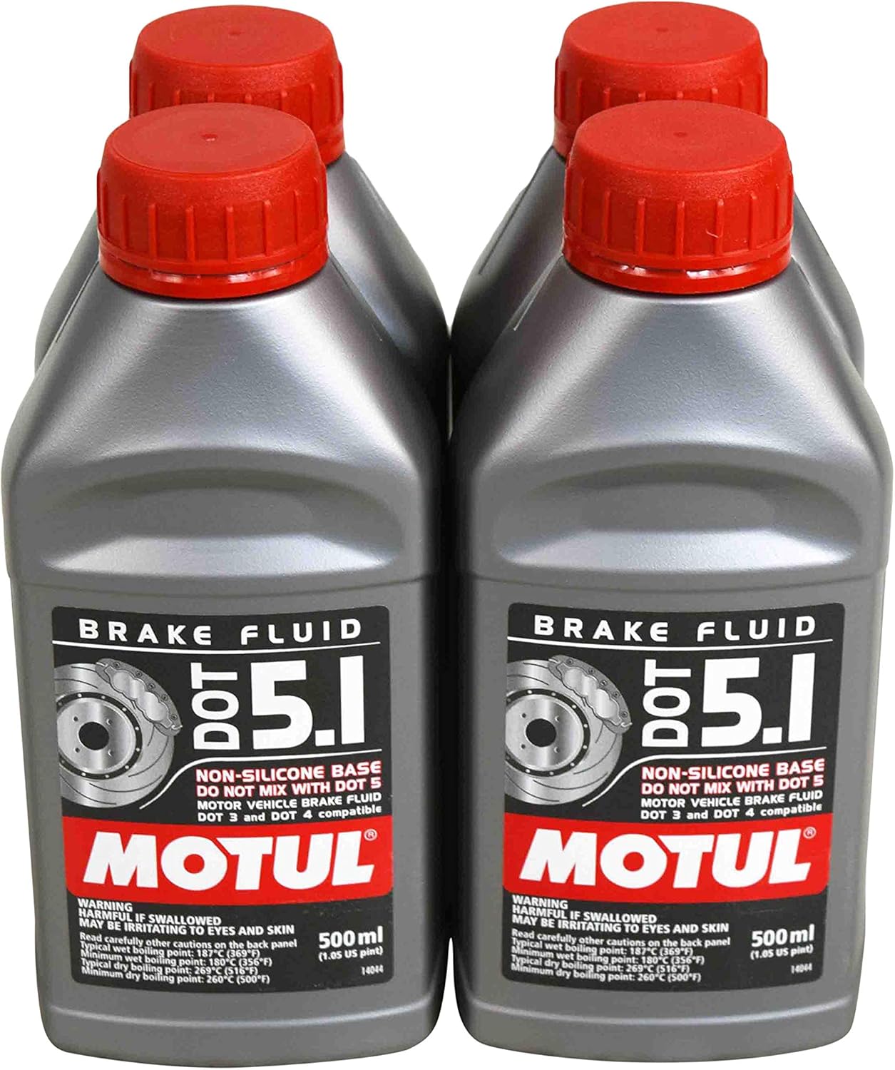 Motul Synthetic Brake Fluid DOT 5.1 front view showcasing premium automotive lubricant bottle