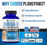 Planopaws omega 3 6 9 dog supplement for shedding control and dry skin