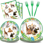 Zoiiwa Jungle Safari Party Tableware Set front view