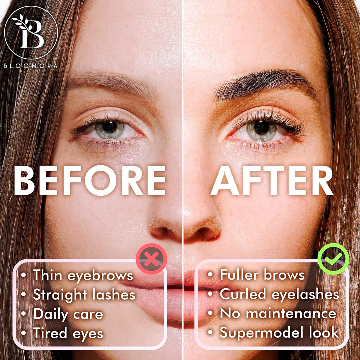 Bloomora 2-in-1 brow lamination kit components