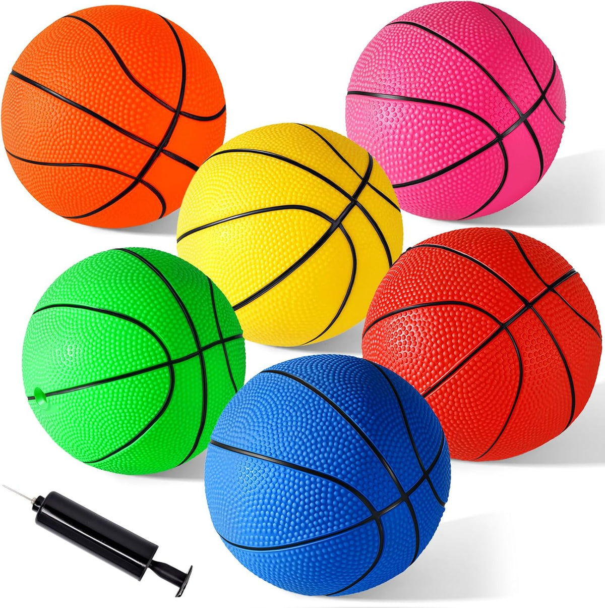 Shindel 6 piece mini basketball set with air pump front view