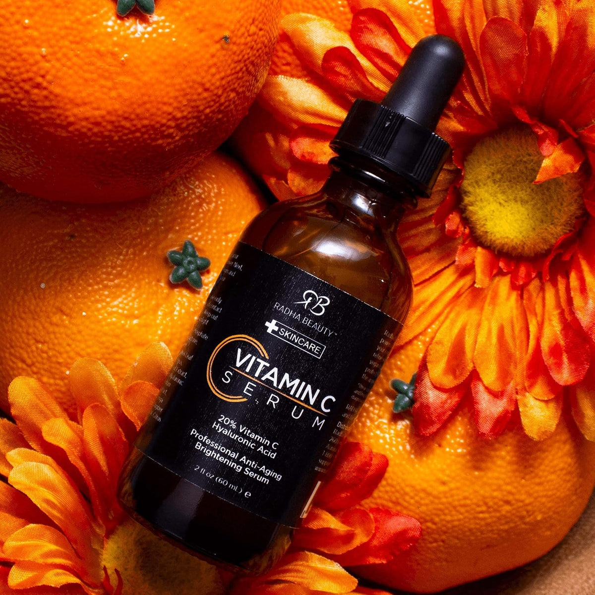 Radha Beauty Natural Vitamin C Serum 2oz, Vitamin C, Vitamin E, Hyaluronic Acid and Aloe, Facial Serum for Anti-Aging Wrinkles, Dark Spots, Fine Lines - Image 4