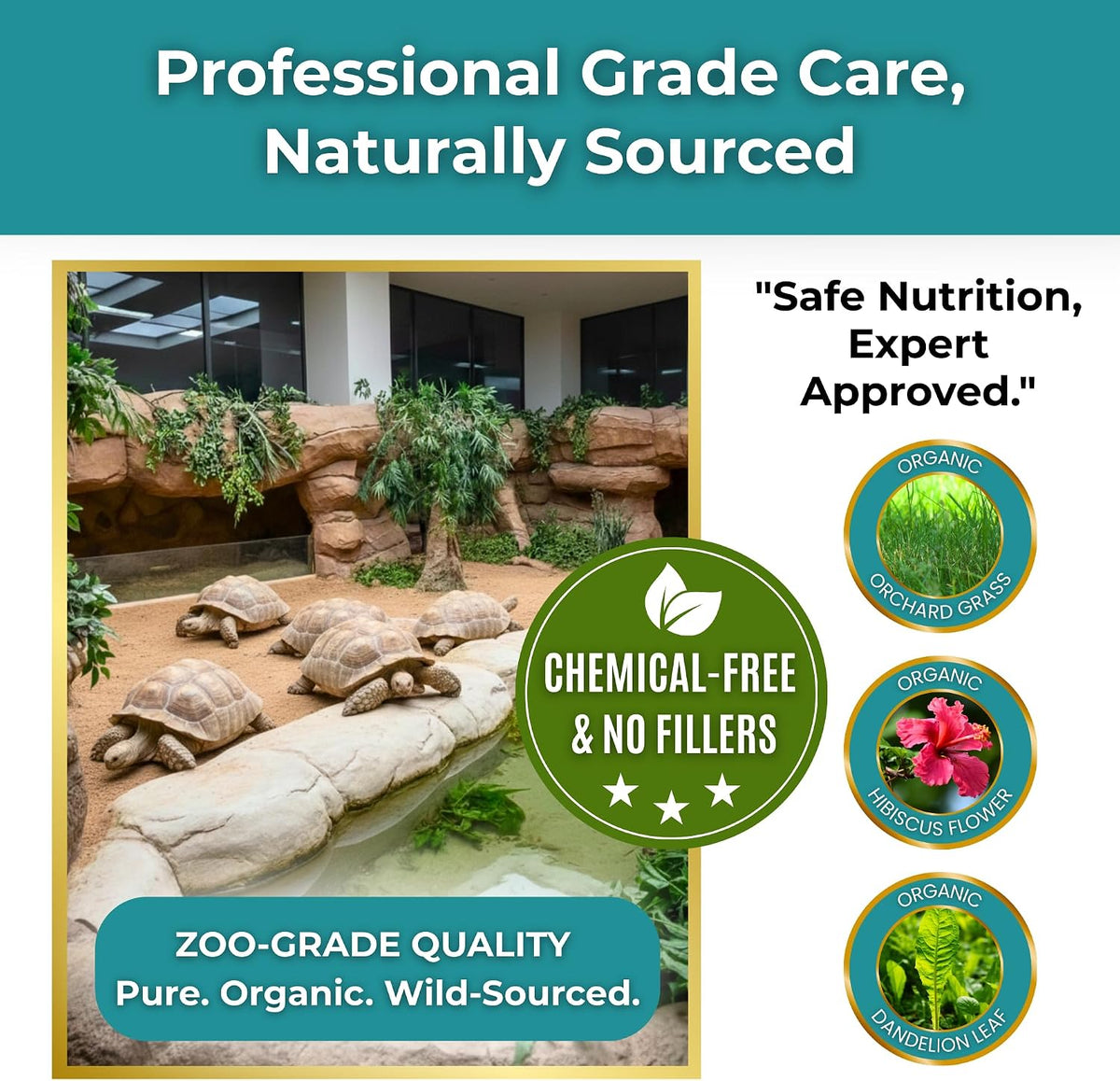 Organic ingredients sulcata tortoise vitamin topper