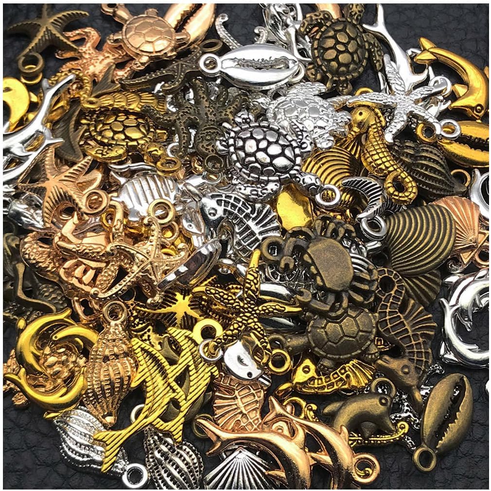 WOCRAFT 100pcs Flowers Charms for Jewelry Making Assorted Jewelry Bangle Bracelet Charms Wholesale Mixed Bulk Metal Earring Charms for DIY Necklace Keychain Craft Supplies (SN880) - Image 10