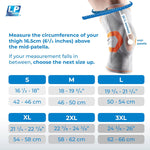 LP Support 170XT black knee sleeve angled perspective