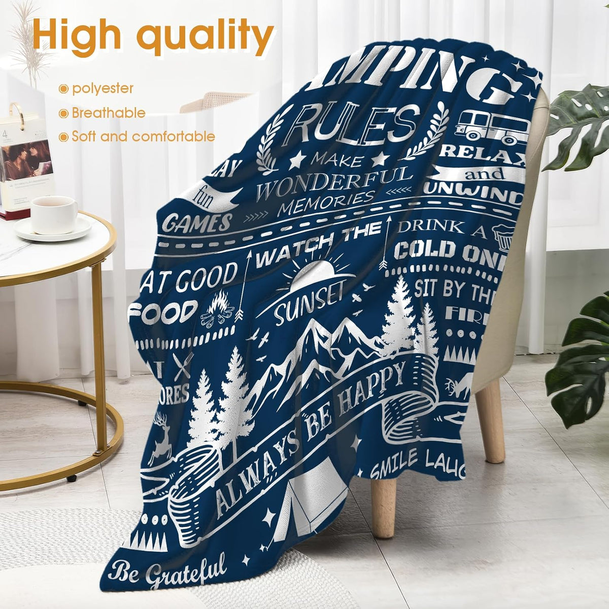 Hohoto ghost pattern blanket close up fabric texture