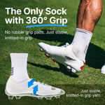 Teqnigrip soccer grip socks side profile showing anti slip yarn