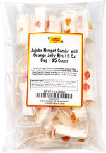 Authentic premium jelly nougat candy pieces arranged as a colorful party dessert option.