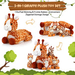 Honoson 5 piece plush giraffe family set