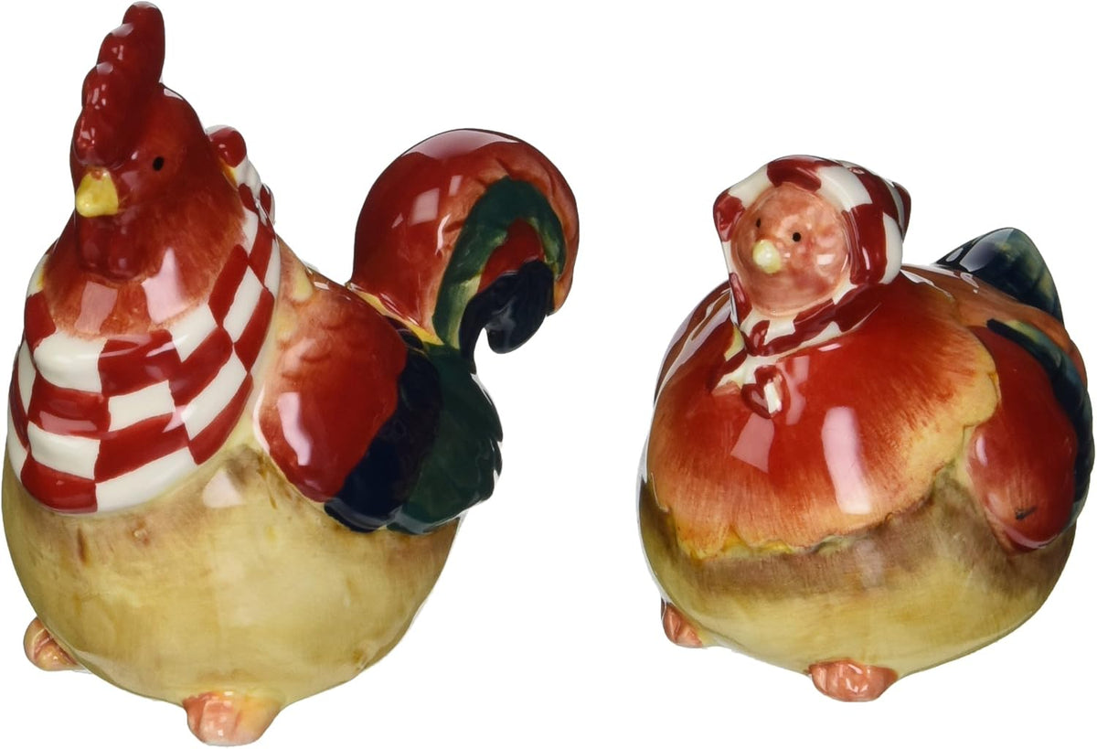 ATD Appletree Design Barn Yard Chicken Salt And Pepper Set front view decorative kitchen accessory