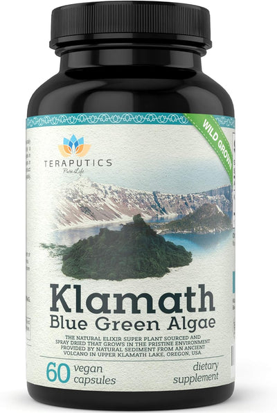 Premium Klamath Lake Blue Green Algae - More Powerful Than Spirulina And Chlorella Supplements | Pure Chlorophyll Rich SuperFood, Sourced from Organic Klamath Lake, 500mg, 60 Vegan Capsules - Image 1