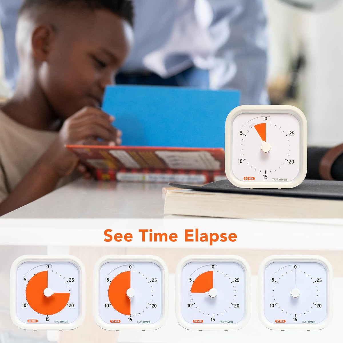 Time Timer MOD Education Edition angled view with protective silicone case