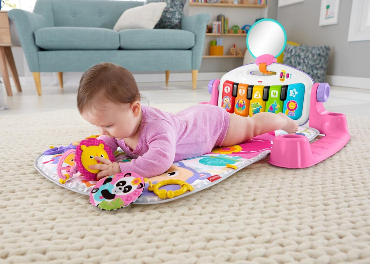 Fisher-Price Baby Gift Set Deluxe Kick & Play Piano Gym & Maracas, Playmat & Musical Toy with Smart Stages Learning Content Plus 2 Rattles [Amazon Exclusive] - Image 9