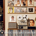 Stacked collection of vinyl records protected in clear sleeves