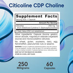 Close up of Jarrow Formulas Citicoline supplement facts