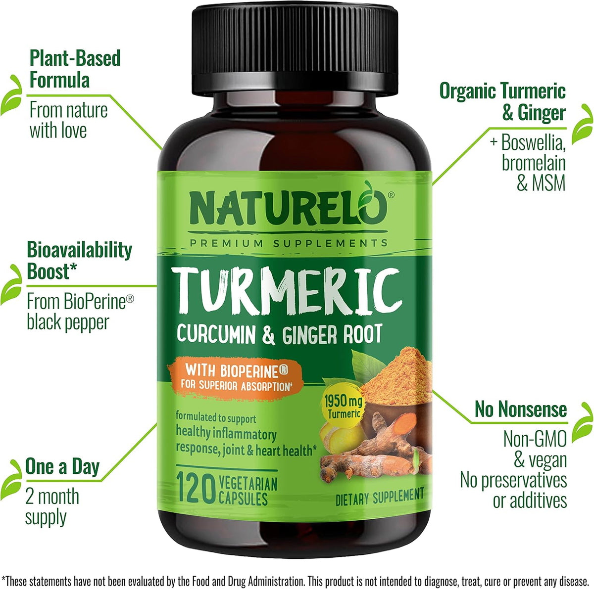 NATURELO plant-based capsules packaging side profile