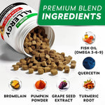 USA-imported StrellaLab dog allergy relief treats with Omega 3 fish oil