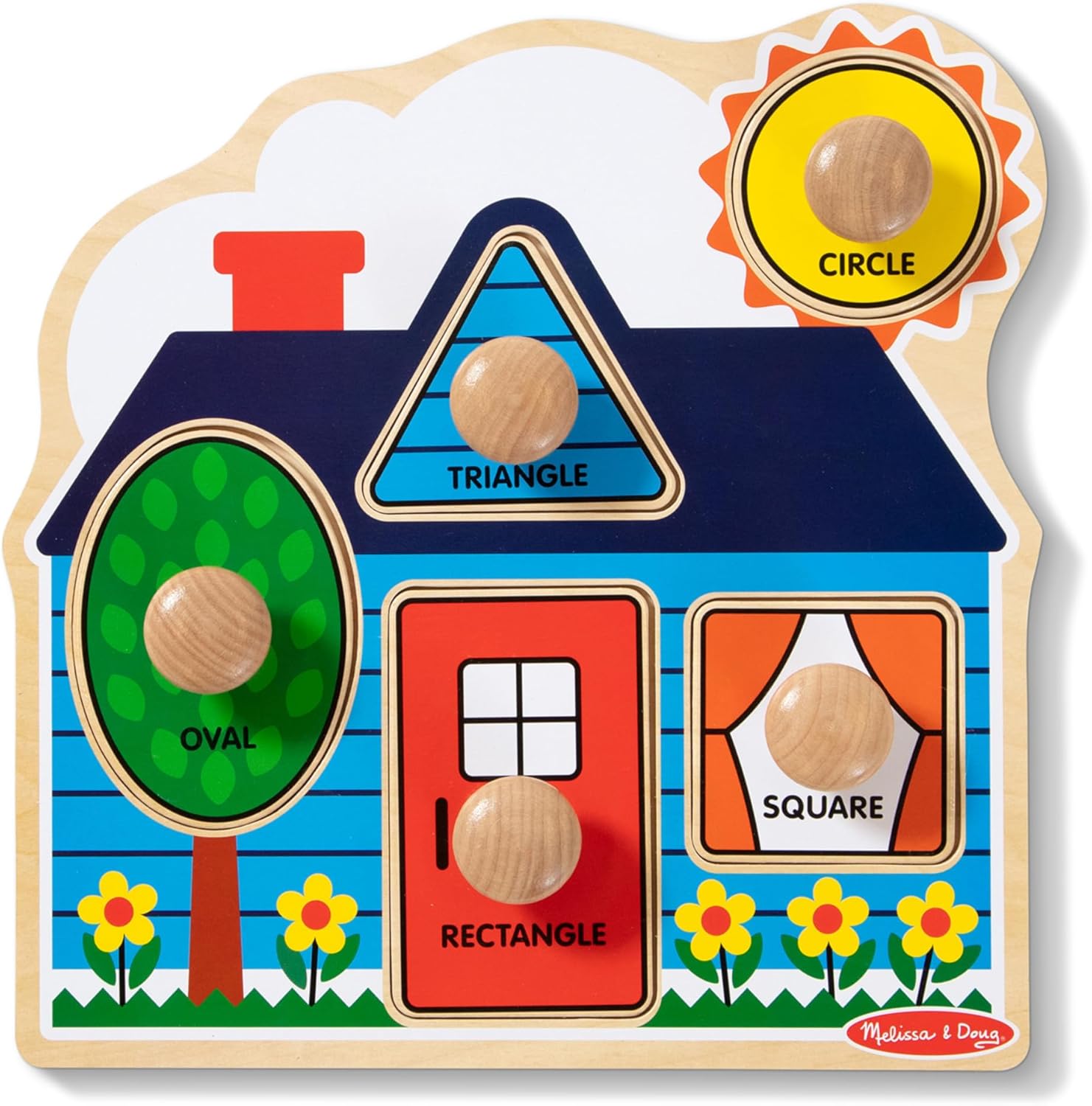 Melissa and Doug First Shapes Jumbo Knob Puzzle front view