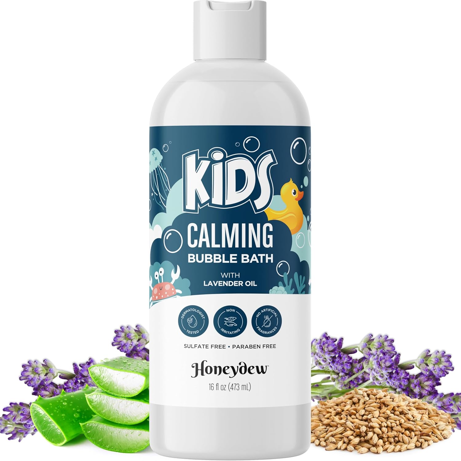 Honeydew Lavender Bubble Bath for Kids with Aloe front view packaging