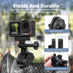 Flymile aluminum alloy camera clamp mounted on motorbike windscreen