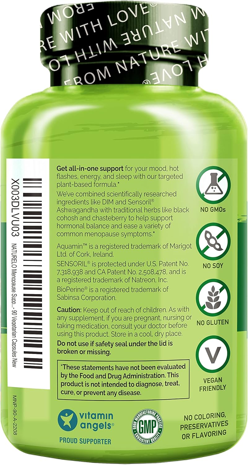 Naturelo supplement bottle nutritional facts label