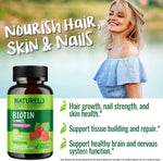Naturelo Biotin Gummies texture and chewable shape preview