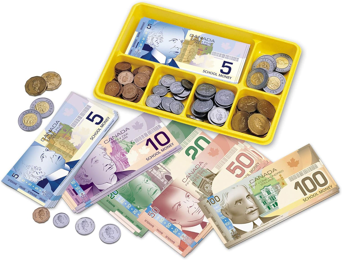 Learning Resources Canadian play bills and plastic coins assortment