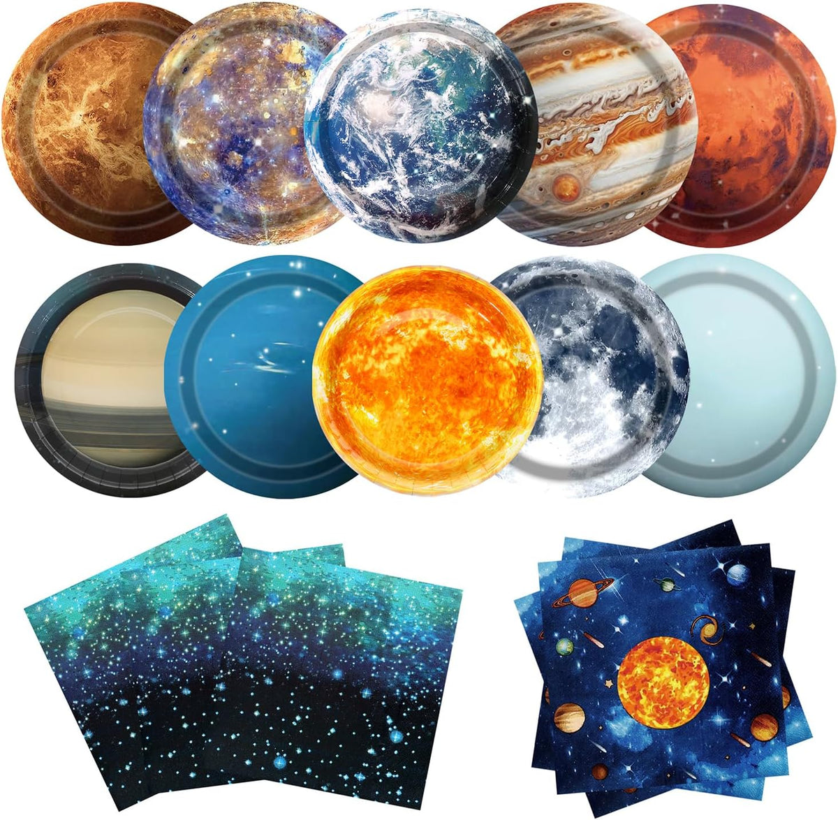 Uroinepa space theme party decorations 100 piece set display