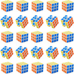 Piegricdiat mini cube twelve pack puzzle front view showing vibrant multicolored speed cubes.