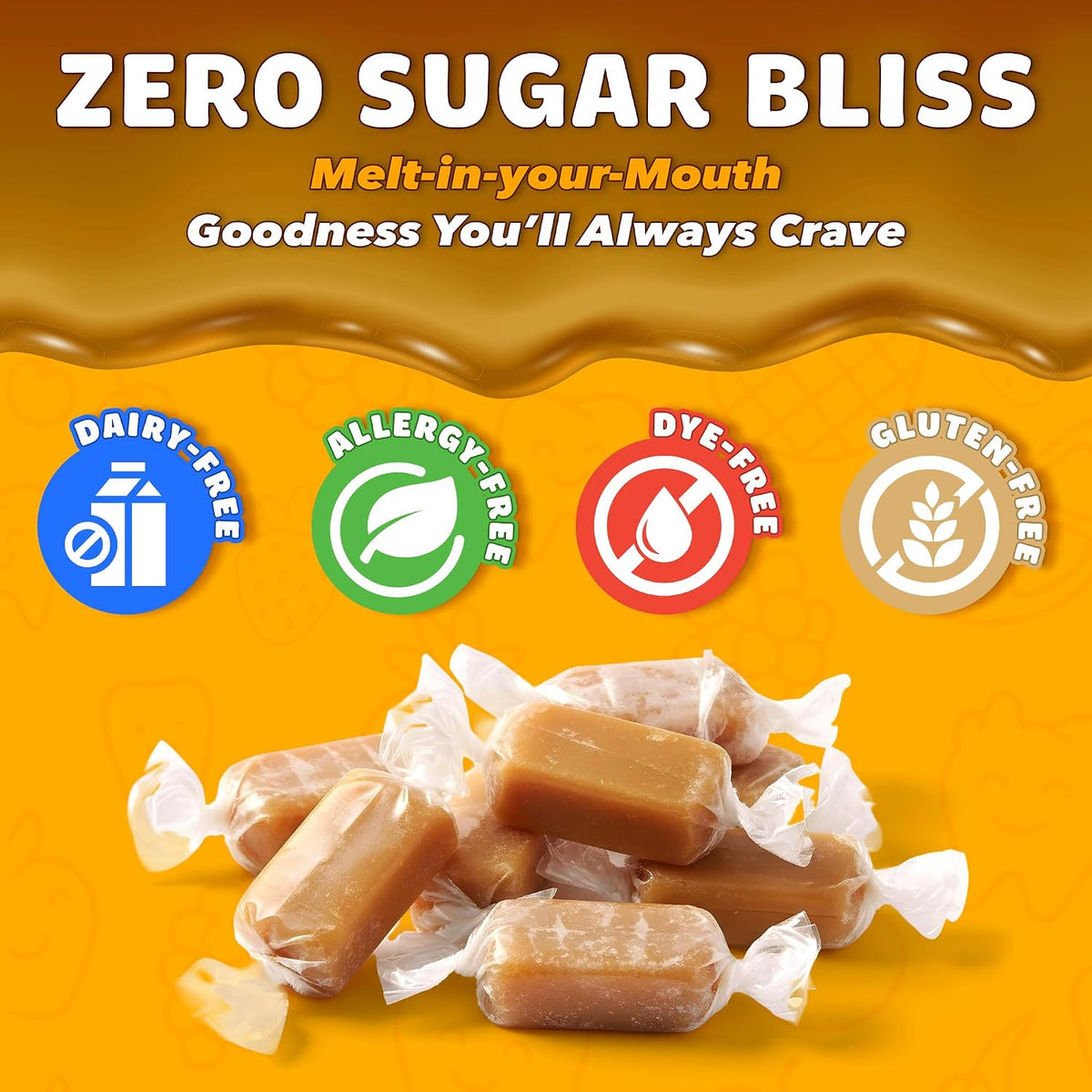 Zolli Caramelz 5 Ounce bag nutritional facts and ingredients label