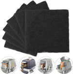 Close up view of the thick charcoal cotton texture used for cat odor control.