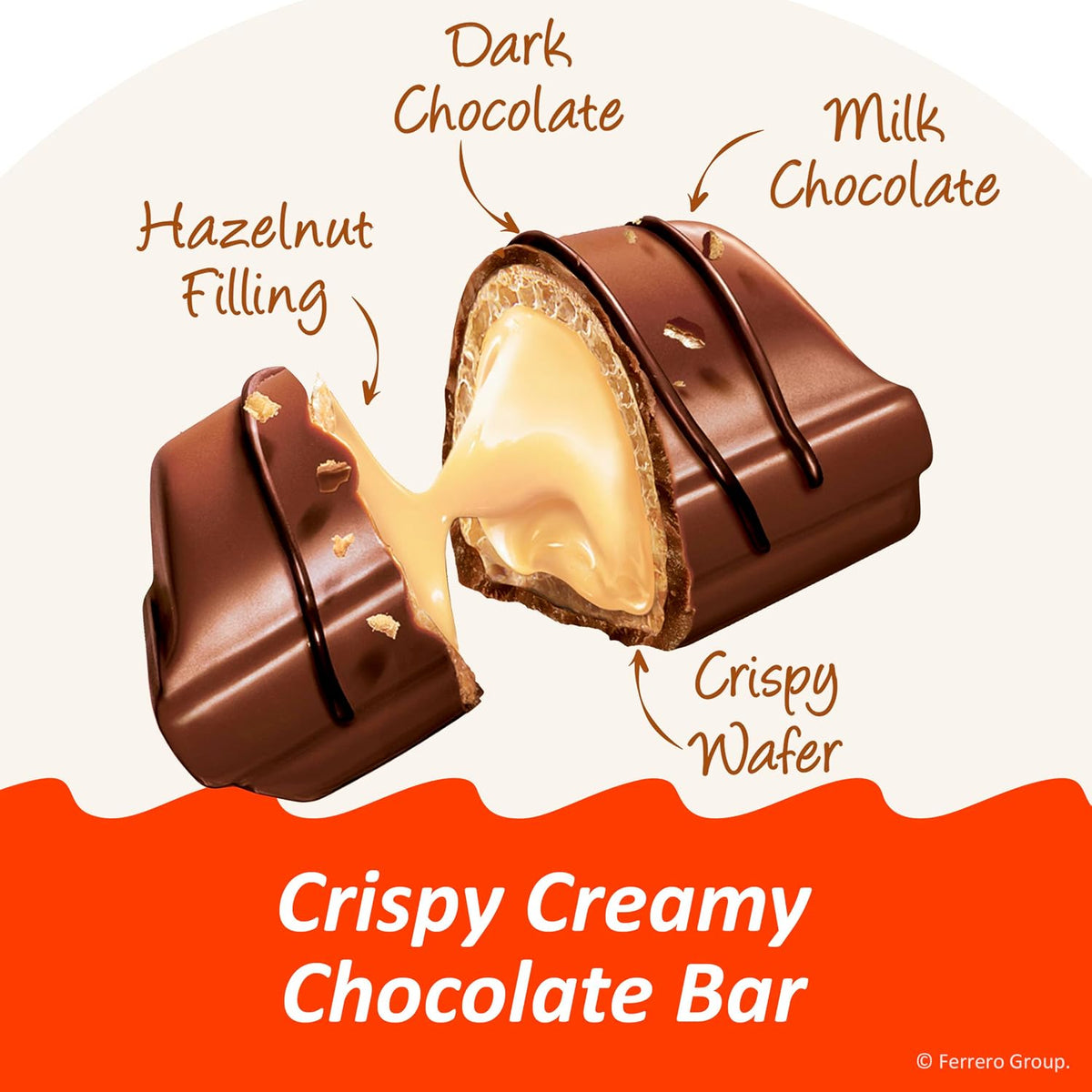 Nutritional facts and ingredients label on the back of Kinder Bueno Minis