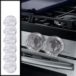 Driddle clear stove knob safety covers front view