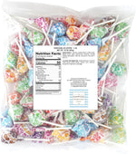 Assorted flavors of individually wrapped American hard candy suckers scattered
