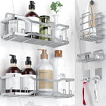 Shower Caddy Bathroom Shelves, The Athena Silken 4 Set, 40LB Capacity, Adhesive Tape - No Drill - Rustproof -Gorgeous Powder Coated 304 Stainless Steel Shower Organizer for kitchen & Home Decor - Grey - Image 11