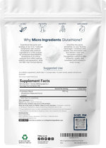 Micro Ingredients glutathione supplement powder nutritional facts label