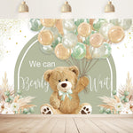Bear Baby Shower Backdrop Party Decorations Bearly Wait Boys Balloons Gold | 8x6ft, Dots Cute Cartoon Newborn Brown Sweet Birthday Celebration Photography Background Banner Photo Studio Fabric - Image 9