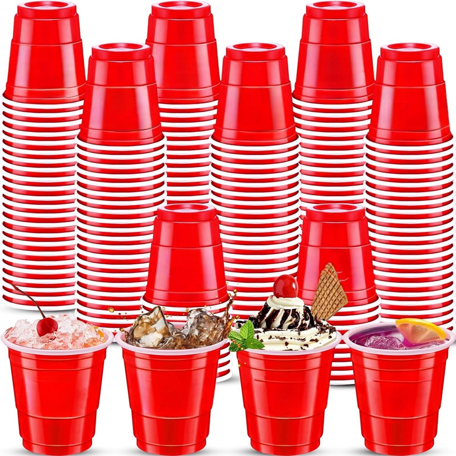 Cssopenss 120 count red shot cups front view for party supplies.
